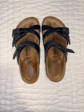 Birkenstock Franca Oiled Leather Blue - Good Condition - Size 36